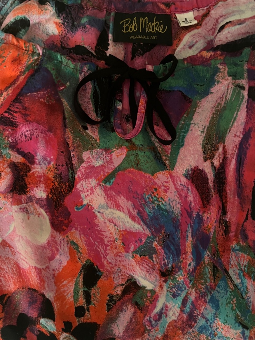 Bob Mackie Pink Multi-Color Abstract Blouse - Picture 7 of 7